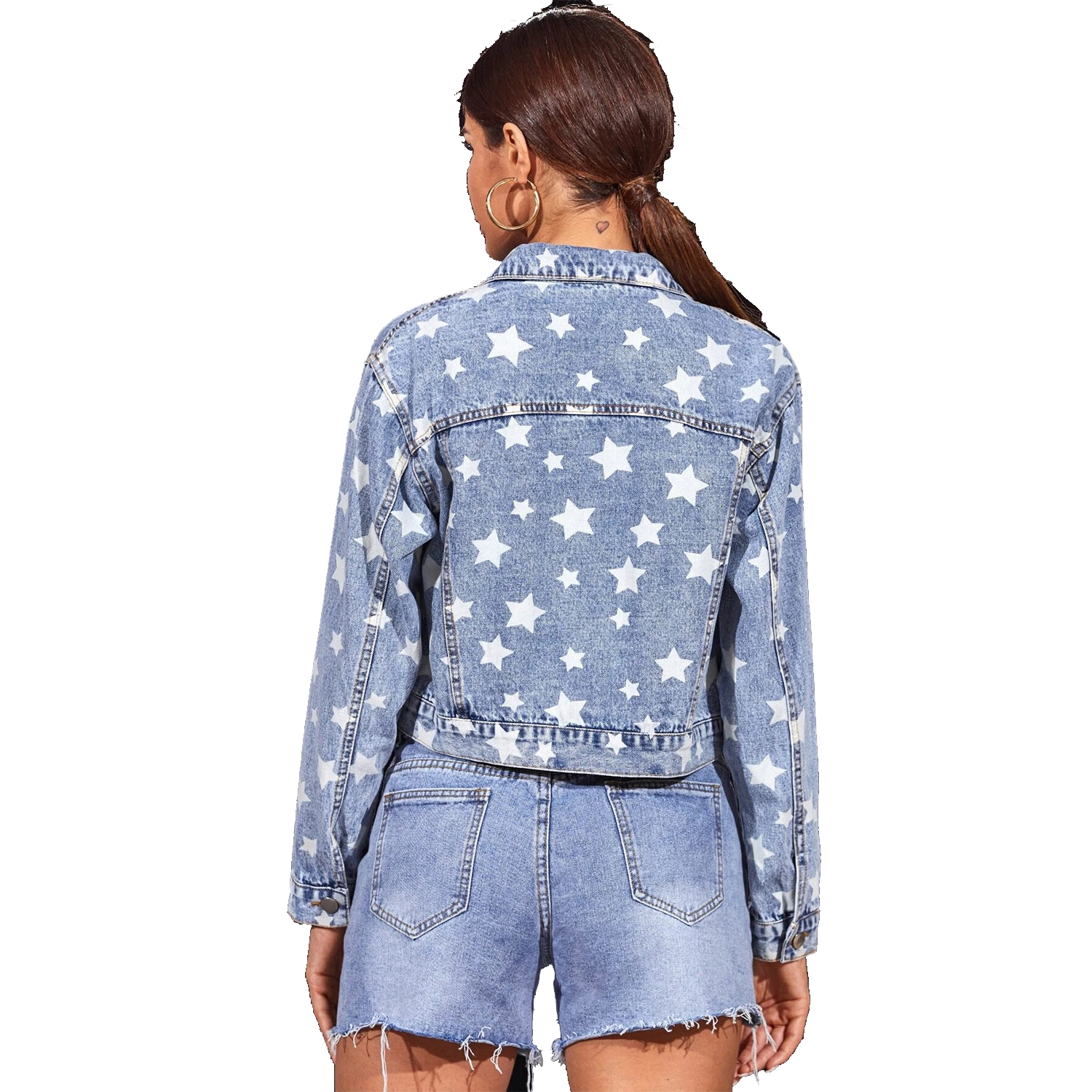 Long Sleeve Casual Women's Stretch Denim Jacket