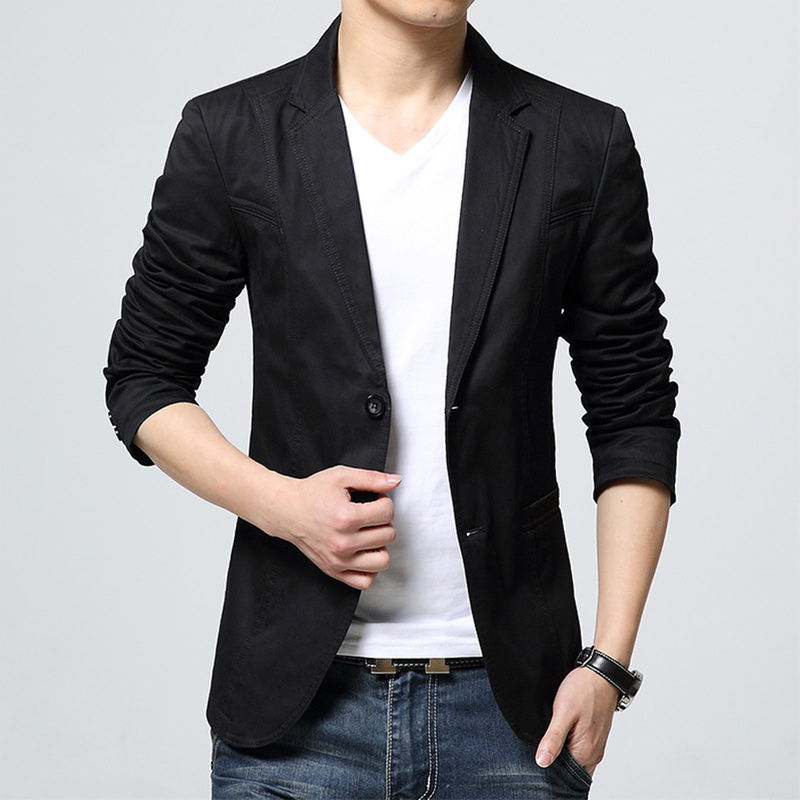 Men's Business Casual Solid Small Suit Cotton Men's Suit Jacket Top