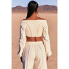 Long Sleeve V Neck Crop Top Sweat Suit + 2 Piece Sweatshirt Jogger Pants Set Women