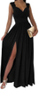 Womens 2024 Formal Dresses Wrap V-Neck Ruched Sexy Bridesmaid Wedding Guest Maxi Dresses