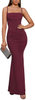  Women's Sleeveless Bodycon Corset Maxi Dress Spaghetti Strap Ruched Elegant Evening Party Long Dresses