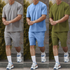 Men Casual Short Sleeve T-shirt Shorts Solid Tracksuit Set Men's 2 Pieces Sets