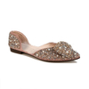 Fashion Shallow Mouth Pointed Soft Ladies Casual Shoes Solid Color Bling Sequined Cloth Pointed Toe Flat Shoes Women