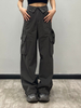 Manufacturer Oem Custom Fashion Women's Button-breasted Flap Waist Patch Pocket Cargo Pants