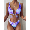 Two Piece Summer Beachwear Wholesale Comfortable Women TIE DYE Swimsuit Girls Bikini Swimwear Bra & Thong Set