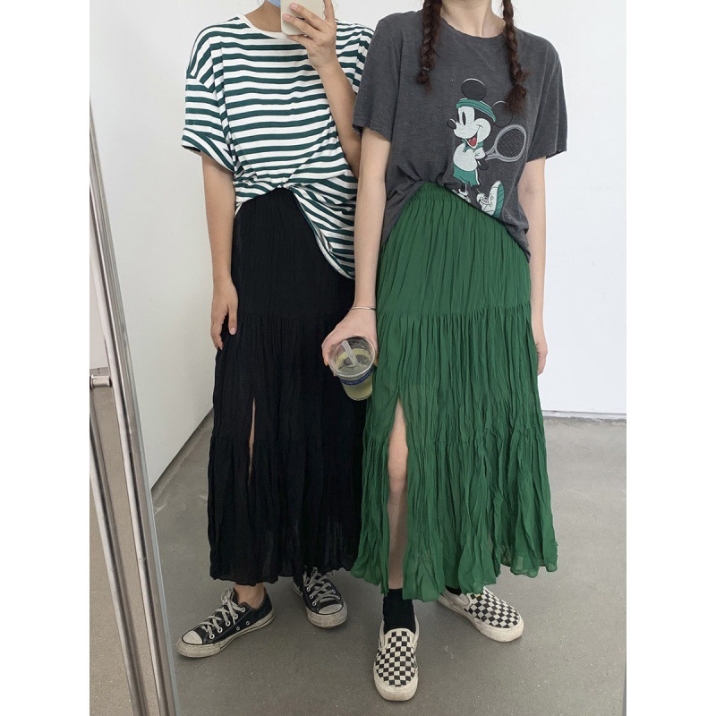 Fashion Long Maxi A-line Elastic Waist Women Skirts