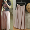 Casual Patchwork Belt Custom Skirt For Women
