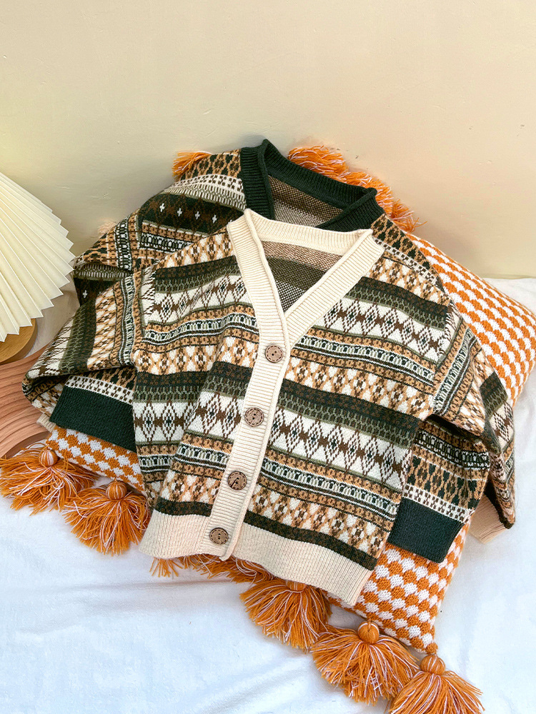 Ribbed Party Dress Casual Girls Baby Sweaters Cardigan Sweater