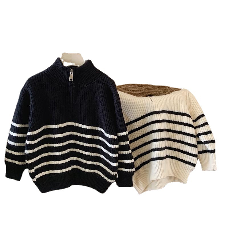 Spring Autumn Infant Toddler Girls Striped Sweater Child Kids Knitted Shirt Clothing Wholesale