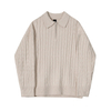Fashionable Men Half Zipper Fleece Knitted Sweater Custom Logo Turtleneck