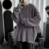 Men Autumn Solid Color Wool Sweaters Slim Fit Men Street Wear Clothes Knitted Sweater Men Pullovers