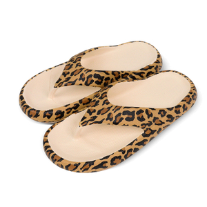 Fashion Wholesale Women's Platform Flip Flops Leopard Print EVA Soft Sole Slippers