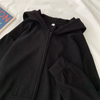  Embroidered Pattern Hooded Girls Cardigan Jacket Loose Casual Long-sleeved Sweatshirts