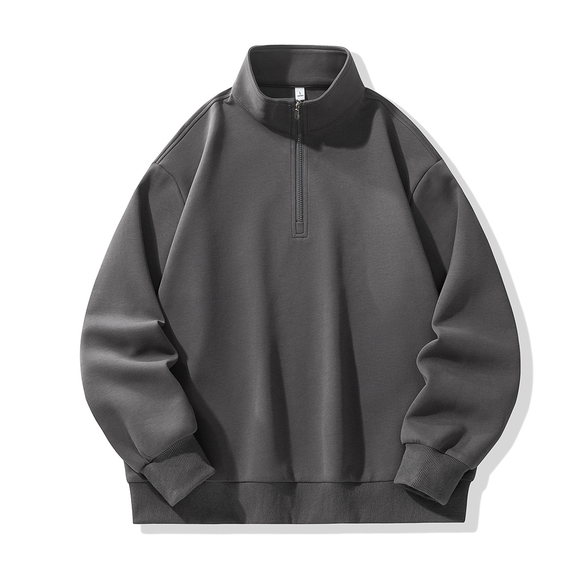 Men'S Stand-Up Collar Sweater Pullover Sweatshirt Zip Collar Custom Design Zip Neck Hoodies For Men
