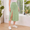 Floral Split Mini Skirt Sexy Waist A Swing Bag Hip Skirt Hot Girl Long Skirt
