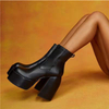 New Large Size Square Toe Boots Women Thick Heel Platform Winter Boots for Women