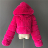 Winter Pink Women's Leather Plus Size Women's Top Jacket Short Women Faux Fur Coat