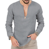 Fashion Casual Slim Brand V Neck Solid Color Long Sleeves T Shirt For Men