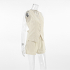 Cotton And Linen Commuter Style Casual Sleeveless Vest Shorts Suit Summer Fashion Khaki Women's Two-Piece Suit