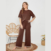 High Waist Slim Wide Leg Pants Women's Set