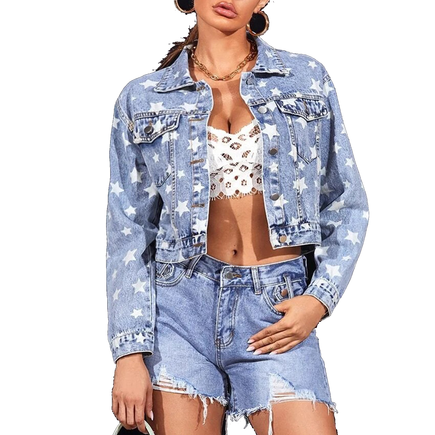 Long Sleeve Casual Women's Stretch Denim Jacket