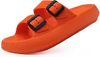 Slides for Women Men Double Buckle Adjustable Thick Sole Pillow Slippers Bathroom Sandals