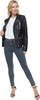 Leather Jacket for Women Faux Stand Collar Zip Up Motorcycle Short PU Moto Biker Outwear Coat