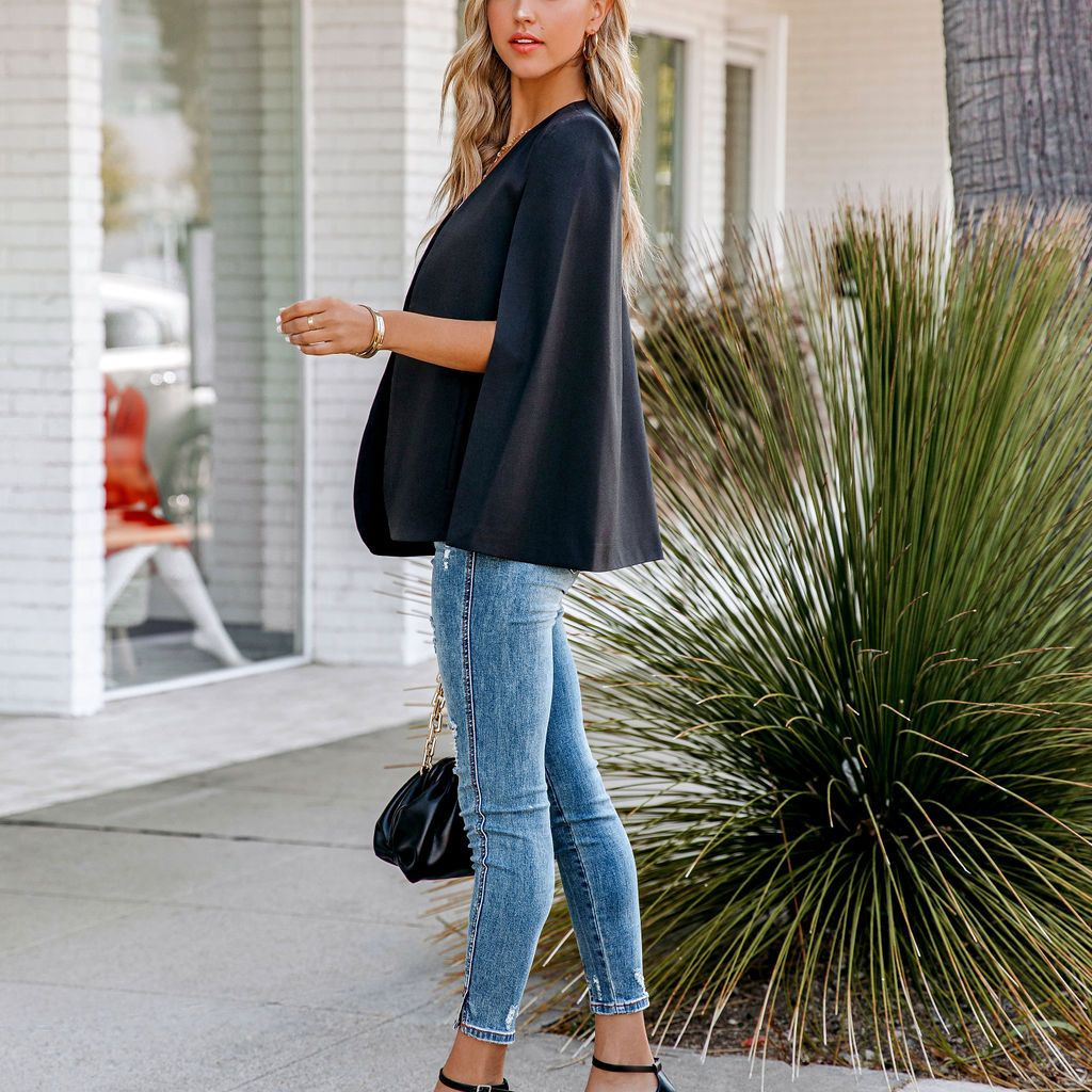  Blazer Cape Irregular Sleeve Tops Fashion Women Blazers Women Casual Cardigan Blazer