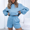 Sweatshirt Shorts Set Blank Custom Women Sweat Suits Set With Logo