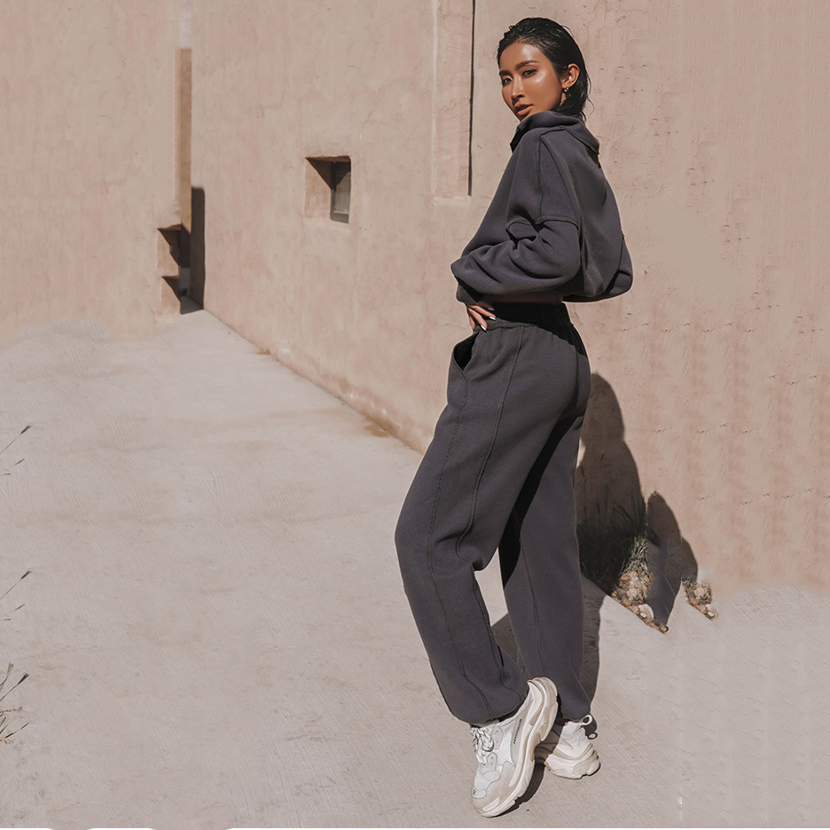 High Waist Cargo Pant Hoodie Set Women Loose Tracksuit