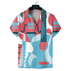  Personality Designer Short Sleeve Shirt Full Printed Collared Shirt for Men