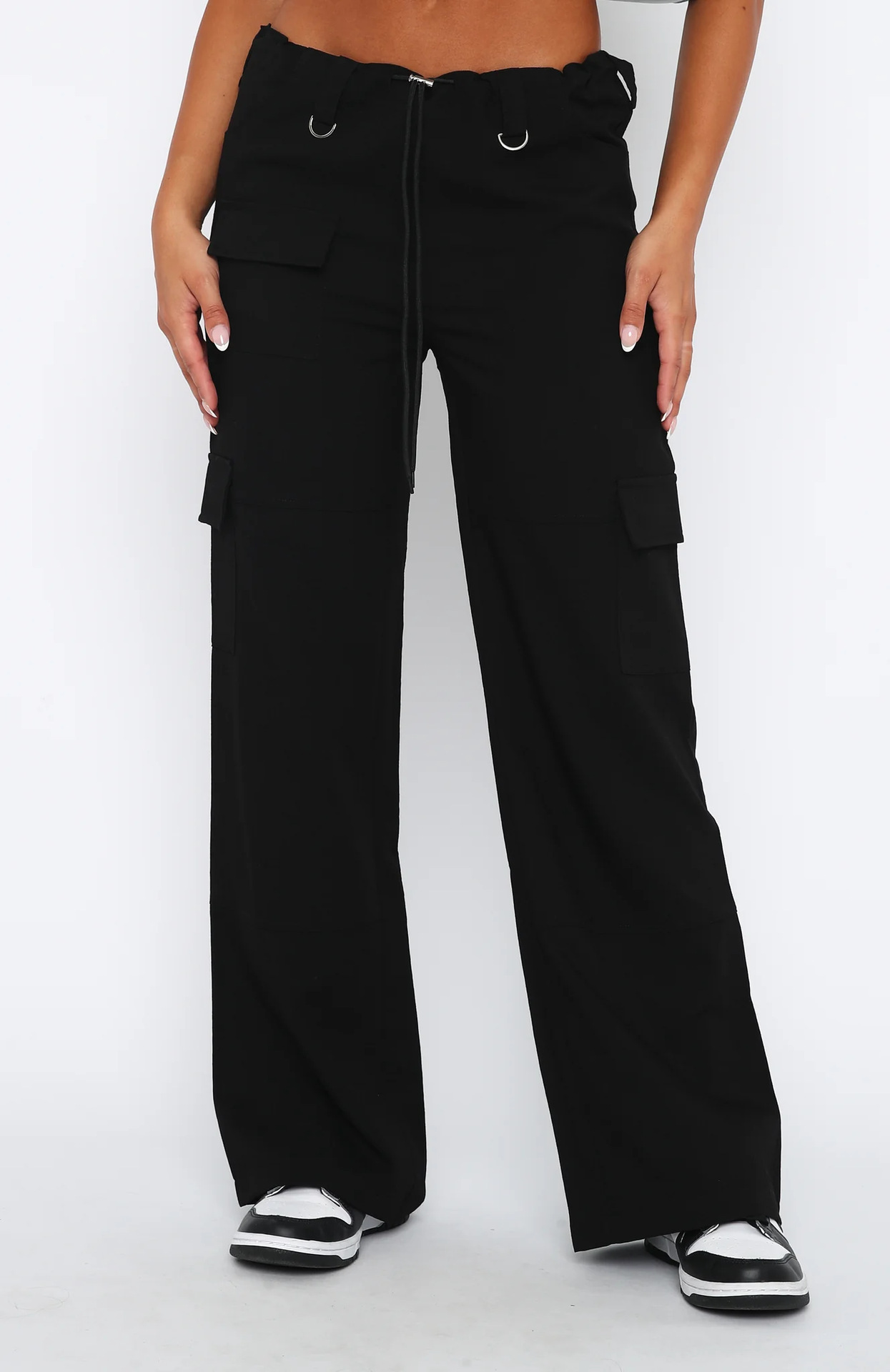 Women Fashion Solid Color Workwear Pants Women Green Cargo Pants with Multi Pockets