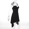 Sexy Suspenders Chest Slimming Elegant Lace Up Solid Color Short Dress for Women