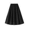 Dot Printed Women Elegant Elastic Waist Skirt Elastic High Waisted A-Line Female 2024 Spring Satin Long Skirt