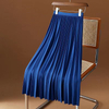 New Trendy High Waist Loose Long Skirt Women Solid Color Elegant Pleated Skirt