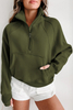 Sweatshirts In Bulk Long Sleeve Women Quater Zip Sweatshirt Round Neck Blank Loose Fit Sweatshirt