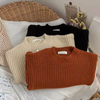 100% Cotton Custom Knit Long Sleeve Warm Baby Pullover Sweater Solid Color Toddler Girls' Wholesale for Winter Season