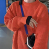 Men Autumn Solid Color Wool Sweaters Slim Fit Men Street Wear Clothes Knitted Sweater Men Pullovers