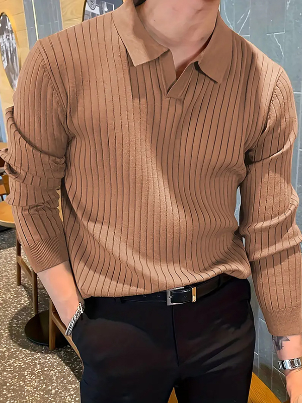 Men's Knitted Sweaters Cotton Knitted Sweaters Men's Knitted Polo Shirts V-neck Pullover Sweaters