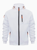 Men's Fashion Oversize Cotton Hoodie Custom Logo Embroidery Long Sleeve Pullover with Zipper 