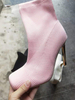 Stretch Heeled High Heel Boots Square Toe Sexy Stiletto Knitted Ankle Sock Boots for Women