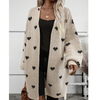 Valentine's Day Love Knit Cardigan Love Pocket V-neck Mid-length Coat