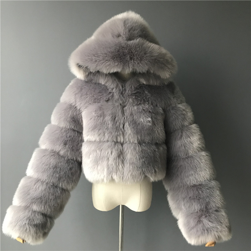 Winter Pink Women's Leather Plus Size Women's Top Jacket Short Women Faux Fur Coat