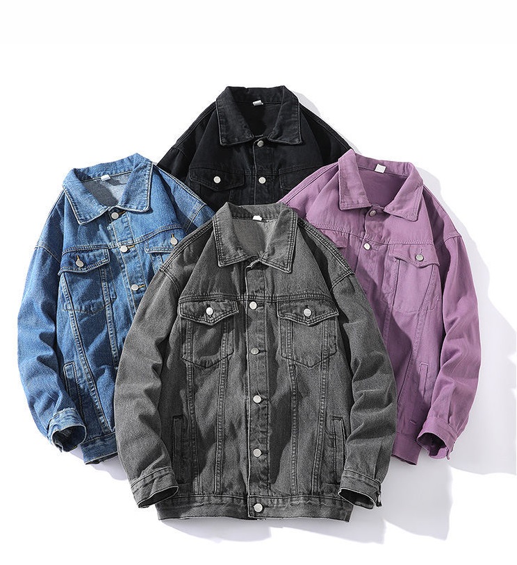 Fashion New Oversize Winter Jackets Solid Color Hip Hop Jeans Jacket For Men Custom Jackets Coat Unisex
