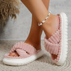 Indoor Outdoor House Thick Sole Cotton Slippers Non-slip Soft Plush Warm Winter Slippers for Women