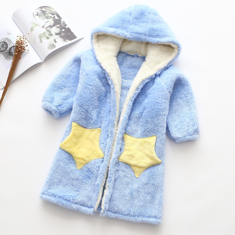Pajamas Cute Housecoat Cartoon Star Sweet Coral Fleece Sleepwear