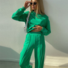  Joggers Track Two Pieces Loosen Sweat Outfits