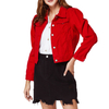 Red Jacket Denim Jackets for Ladies with Custom Logo