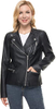 Leather Jacket for Women Faux Stand Collar Zip Up Motorcycle Short PU Moto Biker Outwear Coat