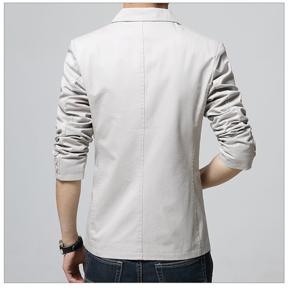 Men's Business Casual Solid Small Suit Cotton Men's Suit Jacket Top